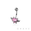 316L SURGICAL STEEL CZ HEART ANGEL DEVIL WINGS BELLY BUTTON NAVEL RING 